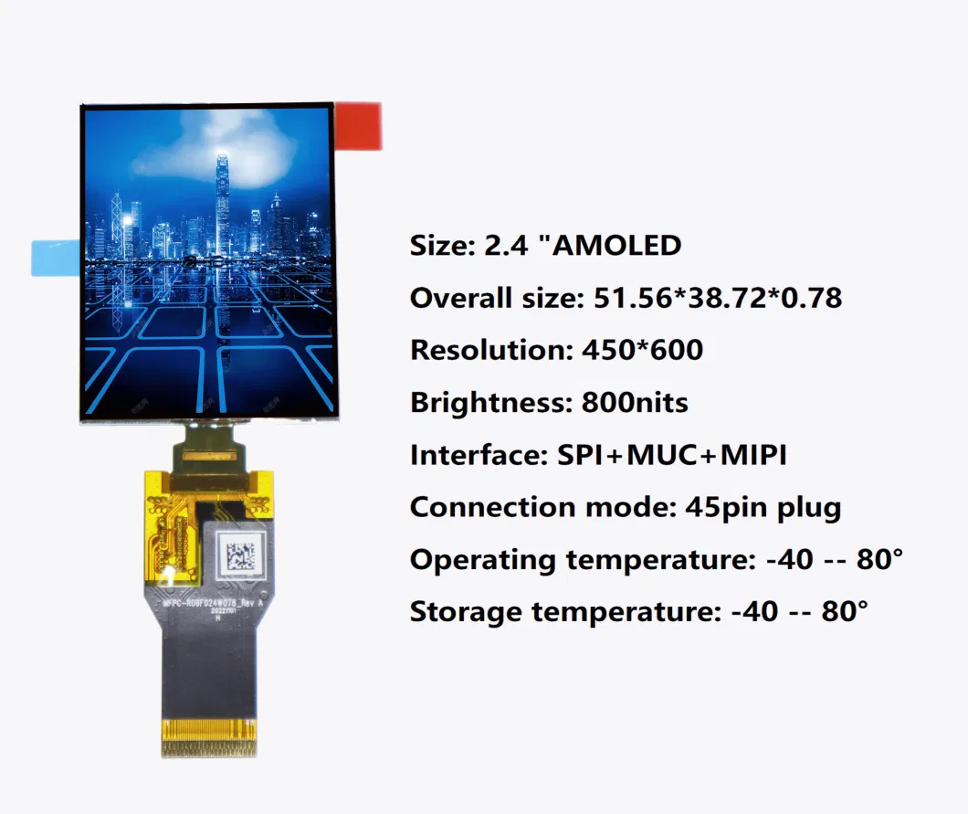 High Brightness 2.4" Amoled Display From Manufacturer